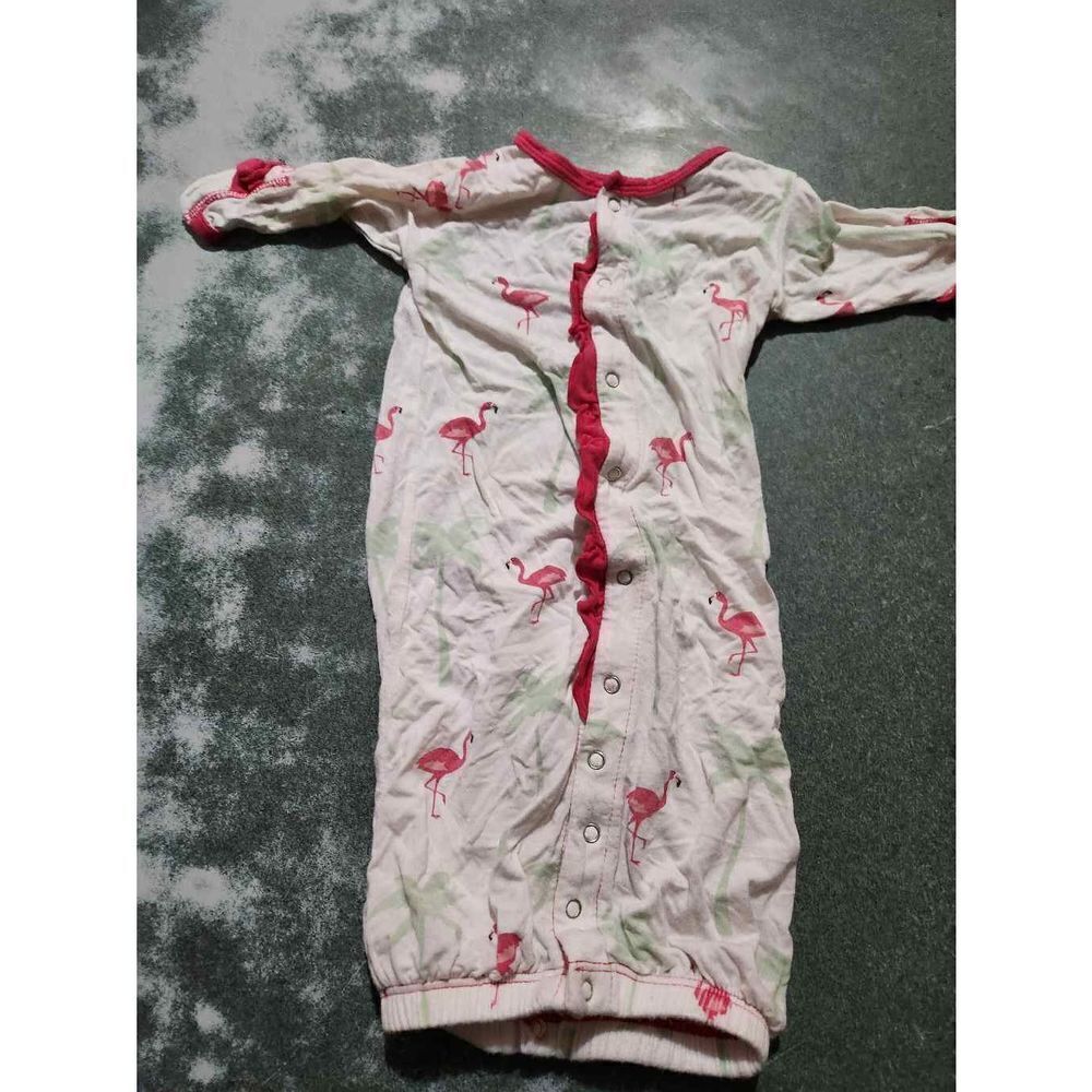 Kickee pants newborn flamingo sleeper gown